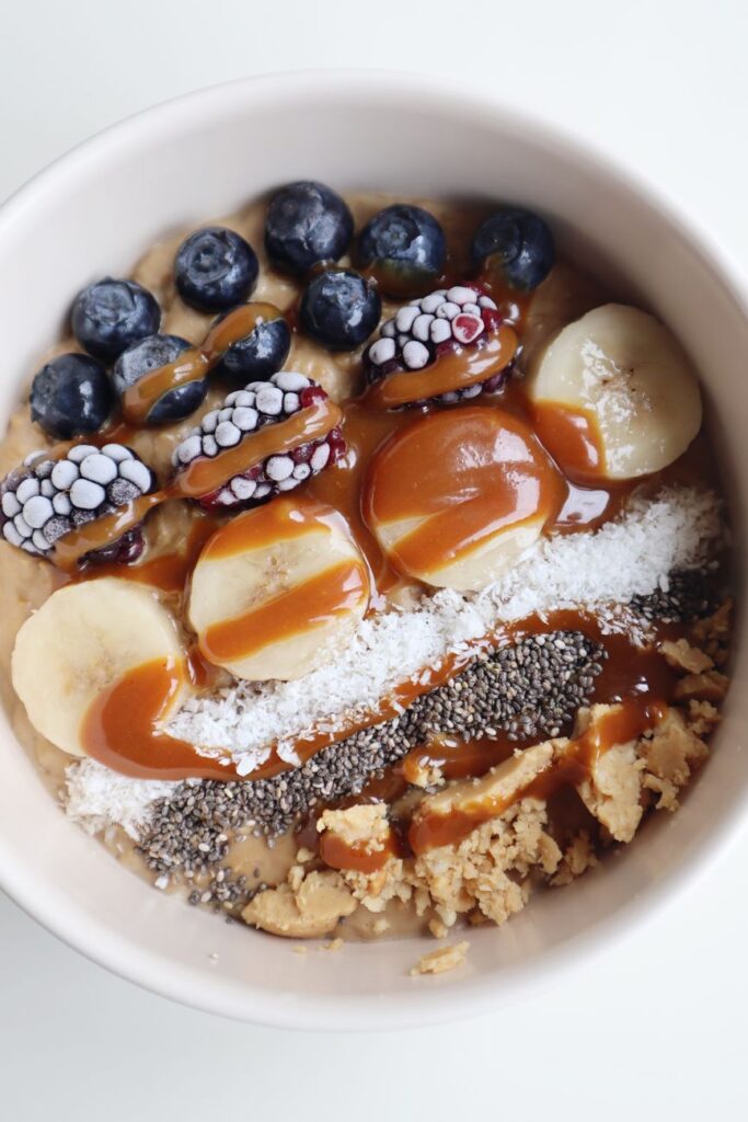 dessert with blueberries and banana