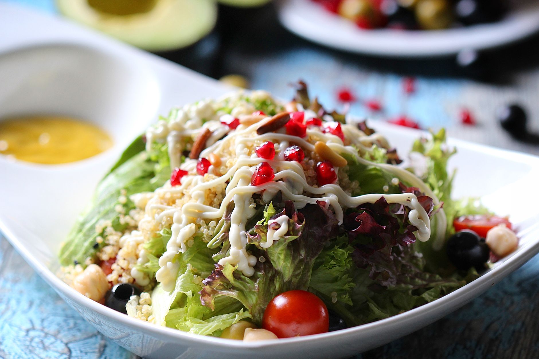 vegetable salad in close up photography