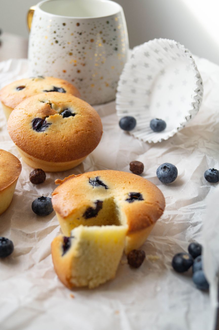 muffins with fresh blueberries