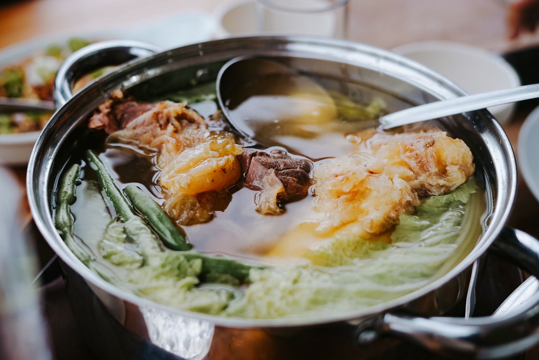 stew with cabbage green beans and pork