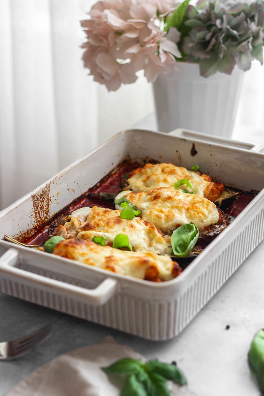 cheese on eggplant